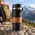 Luvyora™ Summit Wood-Grain Insulated Travel Bottle