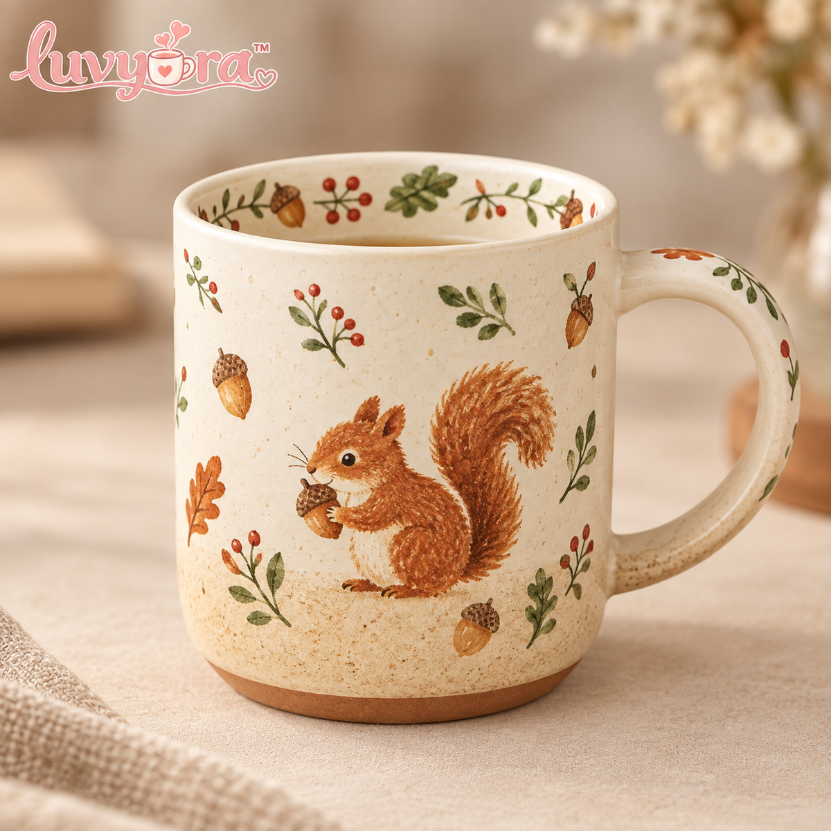 Luvyora™ Woodland Squirrel Ceramic Mug