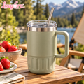 Luvyora™ Sage Handle Insulated Tumbler with Straw