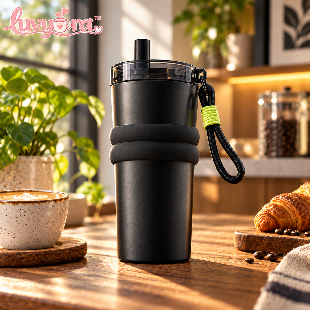 Luvyora™ Onyx Grip Travel Tumbler