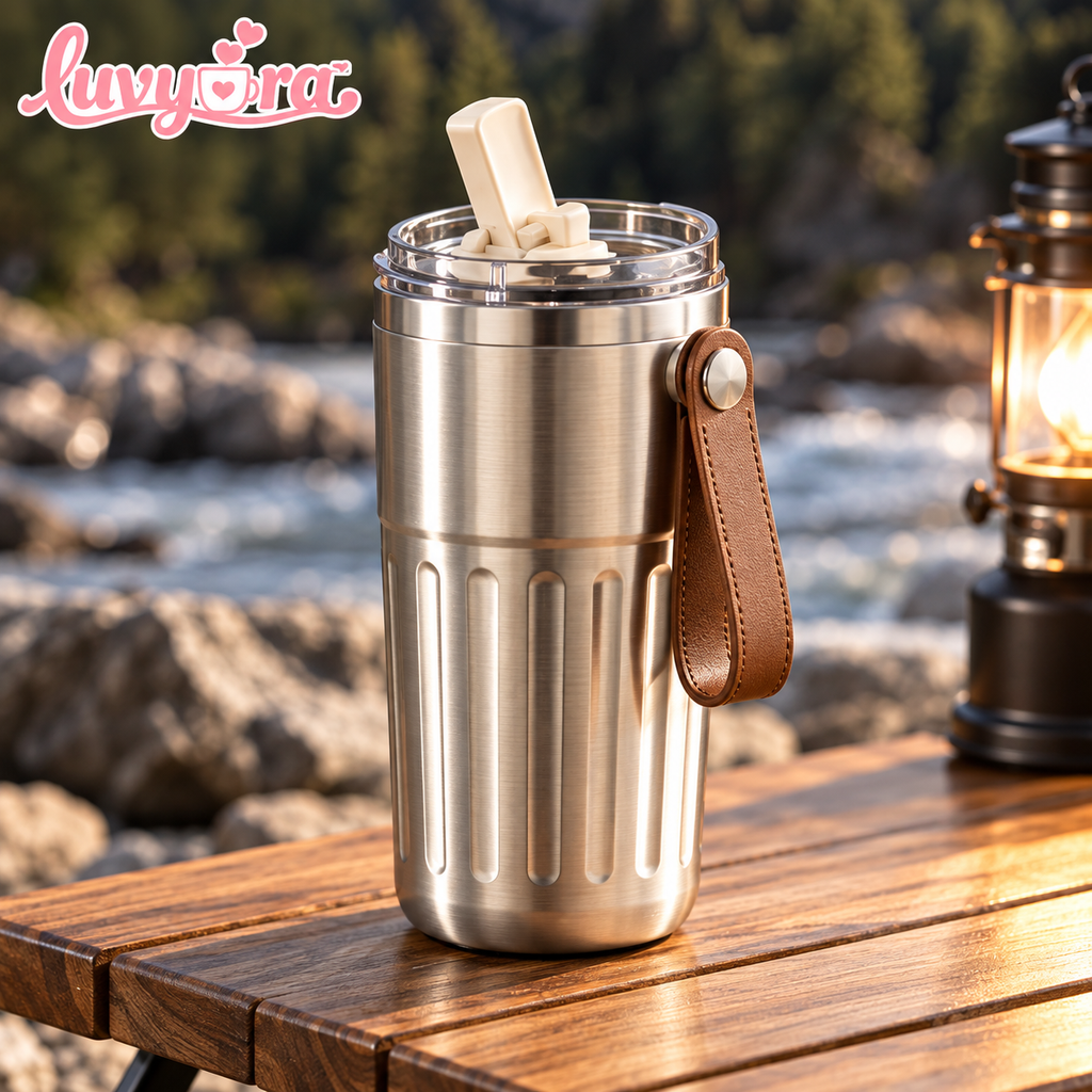 Luvyora™ Brushed Steel Outdoor Travel Tumbler