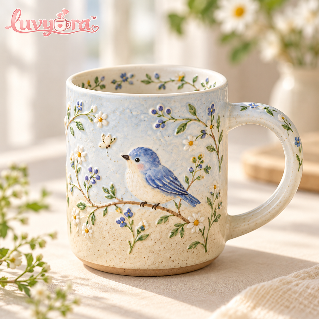Luvyora™ Bluebird Garden Ceramic Mug