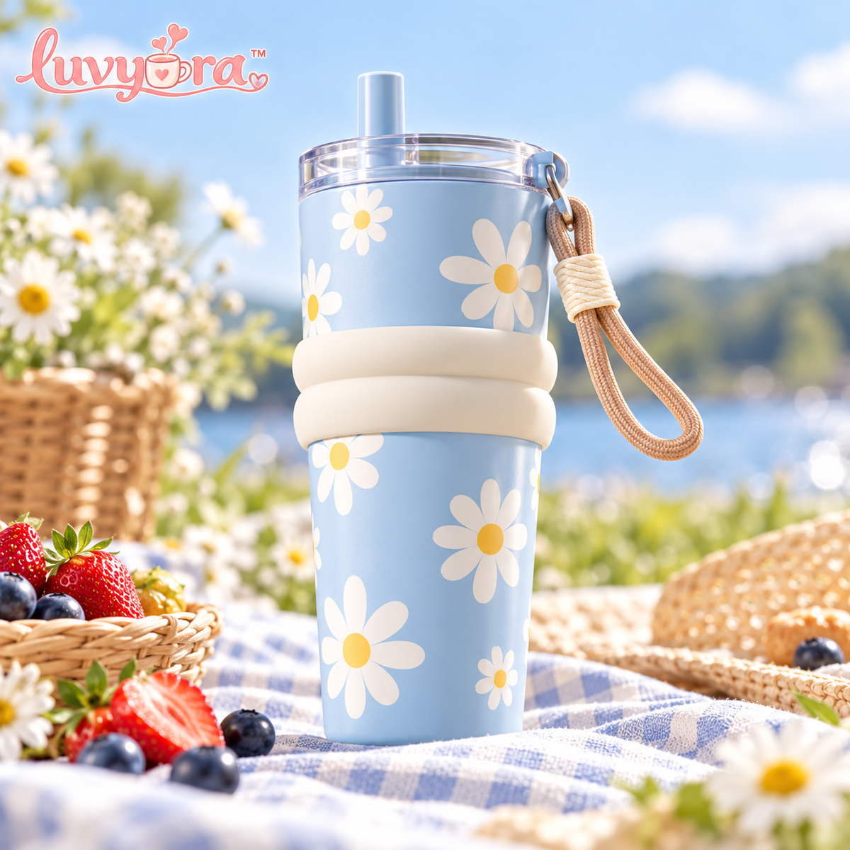 Luvyora™ Sky Daisy Travel Tumbler