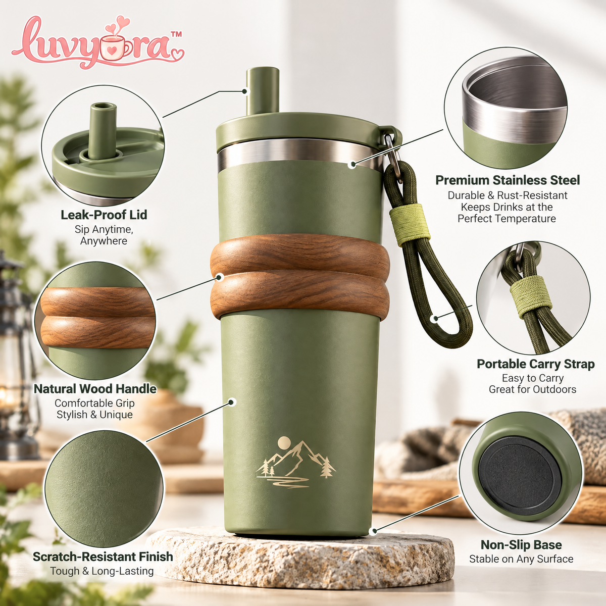 Luvyora™ Forest Ridge Insulated Travel Tumbler