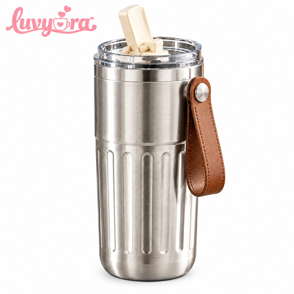 Luvyora™ Brushed Steel Outdoor Travel Tumbler