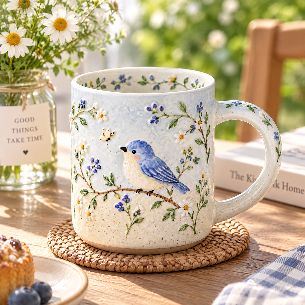 Luvyora™ Bluebird Garden Ceramic Mug