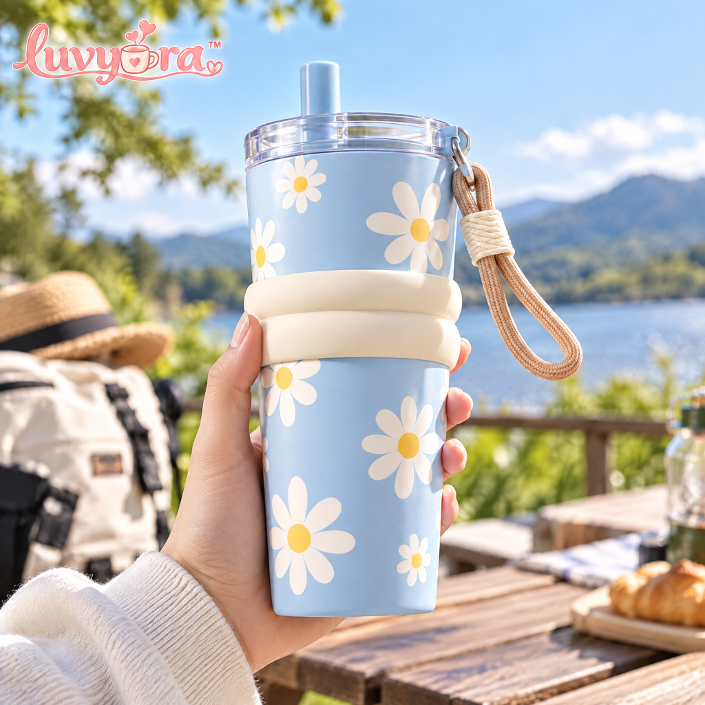 Luvyora™ Sky Daisy Travel Tumbler