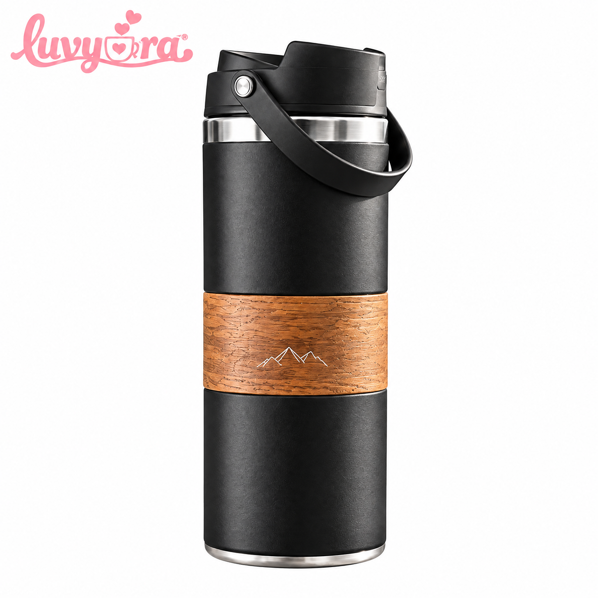 Luvyora™ Summit Wood-Grain Insulated Travel Bottle