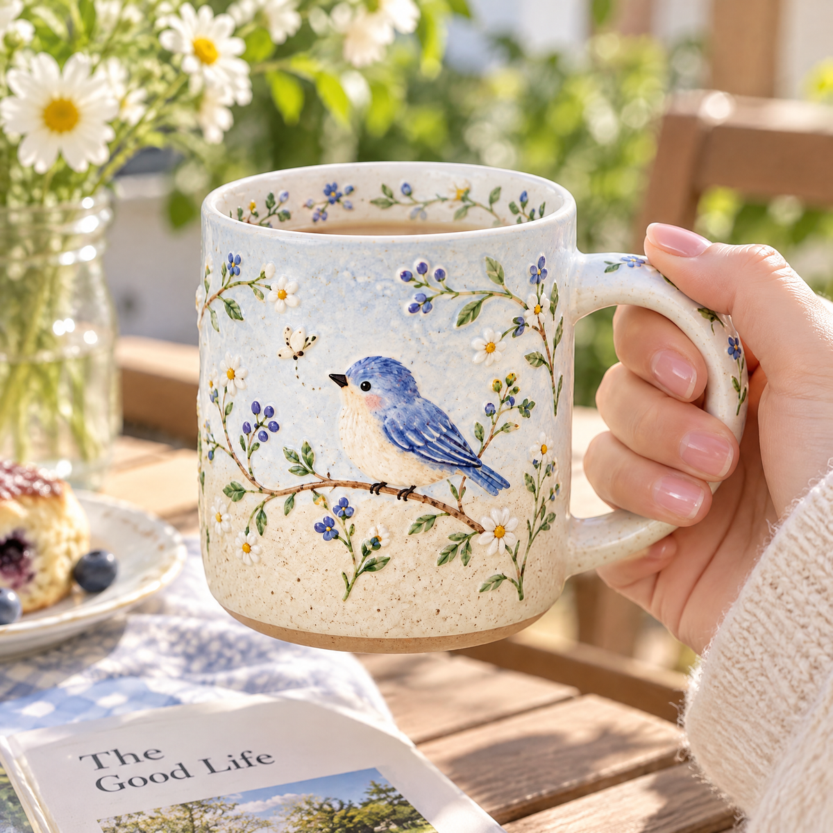 Luvyora™ Bluebird Garden Ceramic Mug