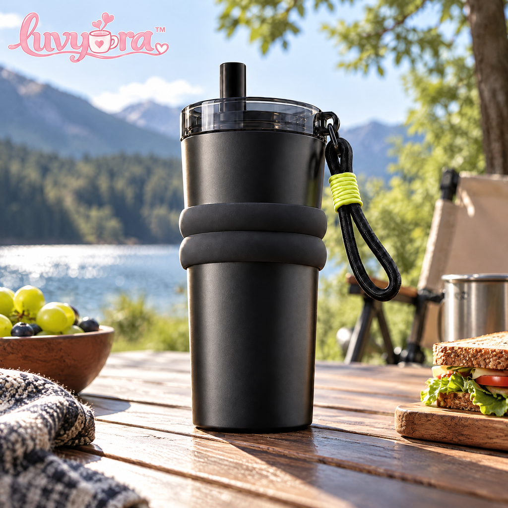 Luvyora™ Onyx Grip Travel Tumbler